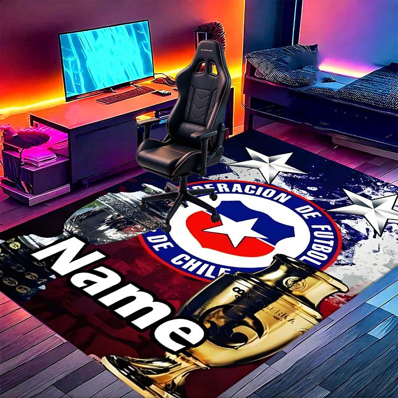 Custom Name Personalized Football Team Print Carpet, Versatile Home Decor Rug, for Playroom, Apartment, Balcony, Entryway, Hallway Gift