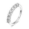 BIJOX STORY 3mm Gemstone Moissanite Ring for Women S925 Silver White Gold Stackable Wedding Band Diamond Matching Gift