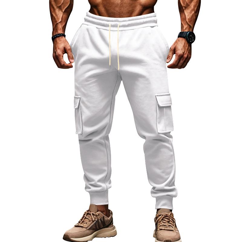 

Foreign Trade Cross-border New Autumn and Winter Velvet Men s Casual Overalls Multi-pocket Pants Large Size Sports Casual Trousers XXXL білий