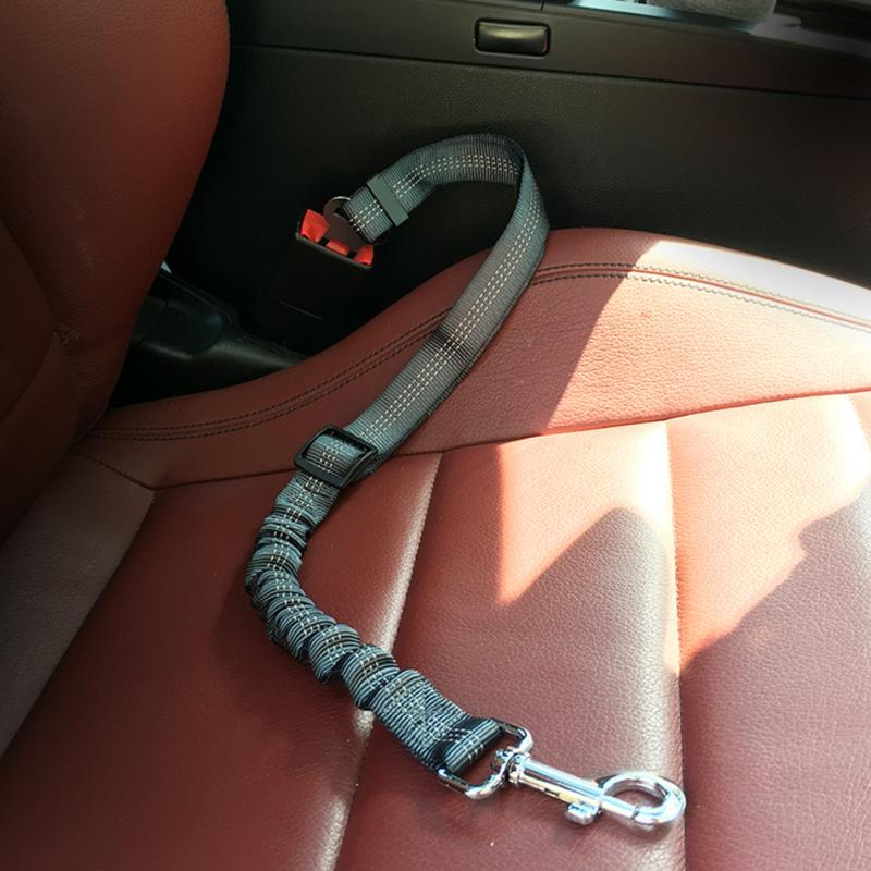 

Car Seat Belt Dog Leash Elastic Reflective Safety Traction Rope L сірий колір