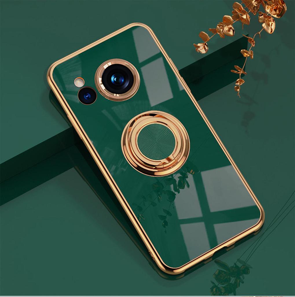 Sharp Aquos Sense9: 87Plus Solid Color Ring Stand Electroplated Magnetic Case