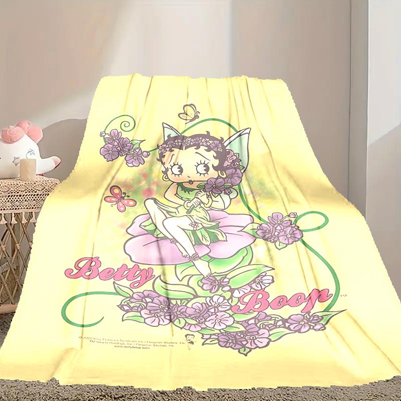 1pc Comfortable Home Print Throw Blanket, Betty Boop Blanket For Bed and Sofa Use, Special Present For Family