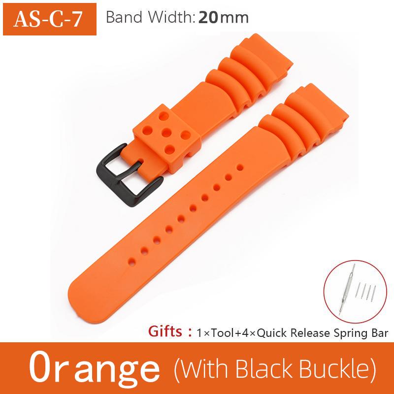 Cinturino in Silicone da 22 mm per Cassa SKX007 SKX009 SRPD55K1 Cinghie in Gomma Morbida Cinturino da Polso Se.i.ko Mod Parti Blu/Nero/Arancione