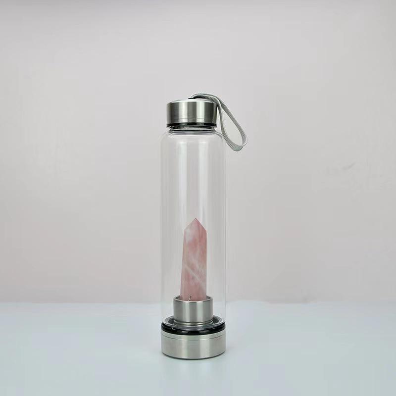 Hexagonal Prism Crystal Glass Water Cup with Magic Wand Spa Design - Custom Logo Option Available