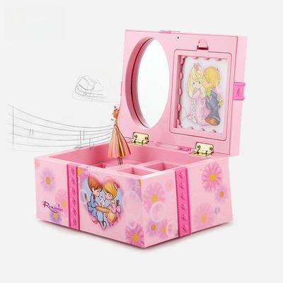 Creative Rotating Ballet Music Box with Makeup Mirror and Jewelry Storage - Ideal Birthday Gift