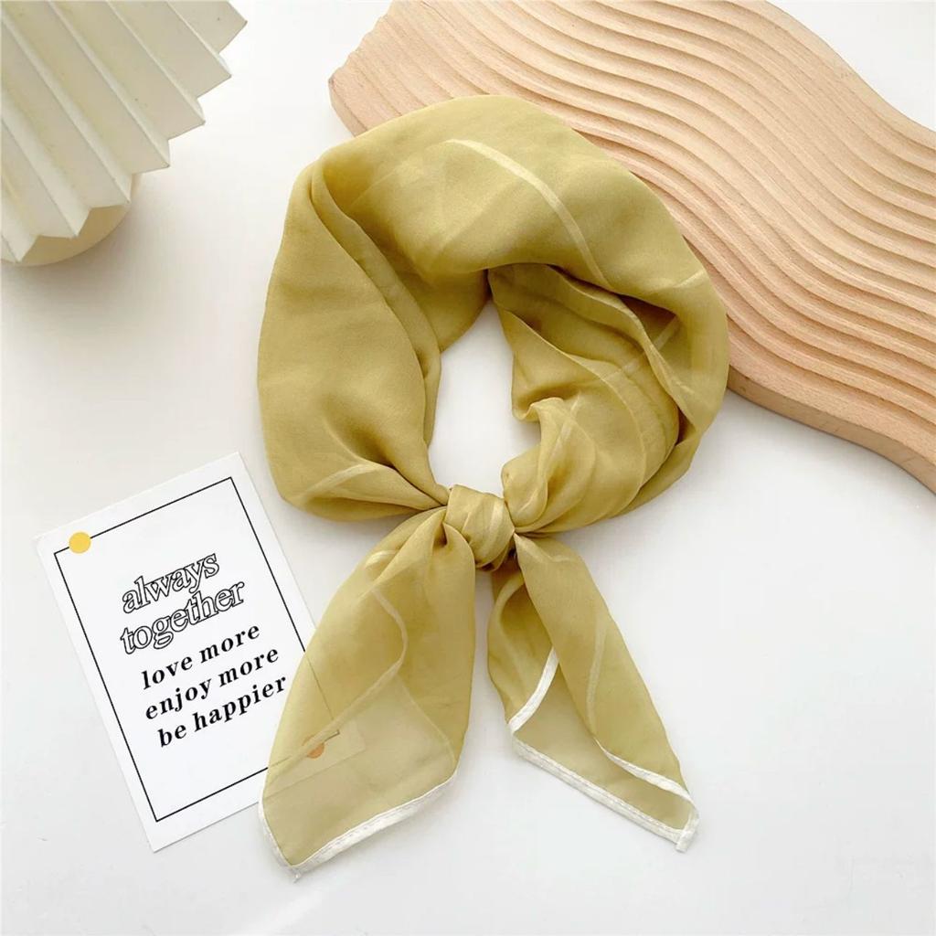 Solid Color Square Scarf Women's Scarf Versatile Decorative Scarf Thin Hair Scarf