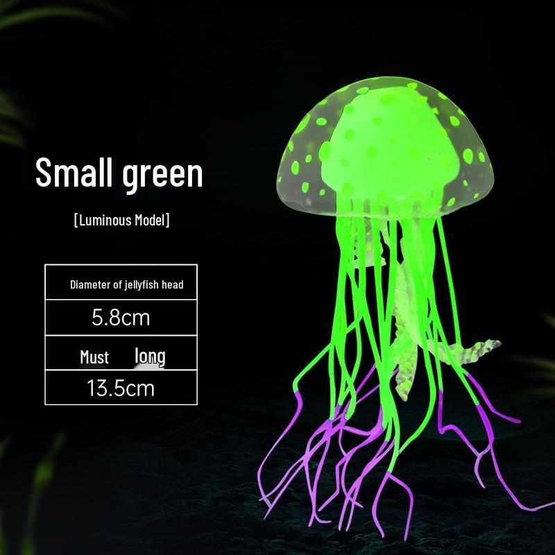 Moonlit Night Silicone Jellyfish Aquarium Decor - Small Size, Luminous and Fluorescent