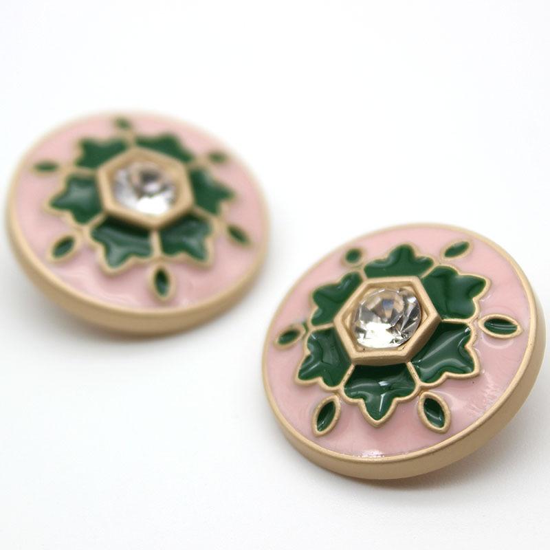 10pcs Luxurious Buttons 18mm Round Metal Shank Buttons Classic Beautiful Pattern Clothes Sewing Supplies