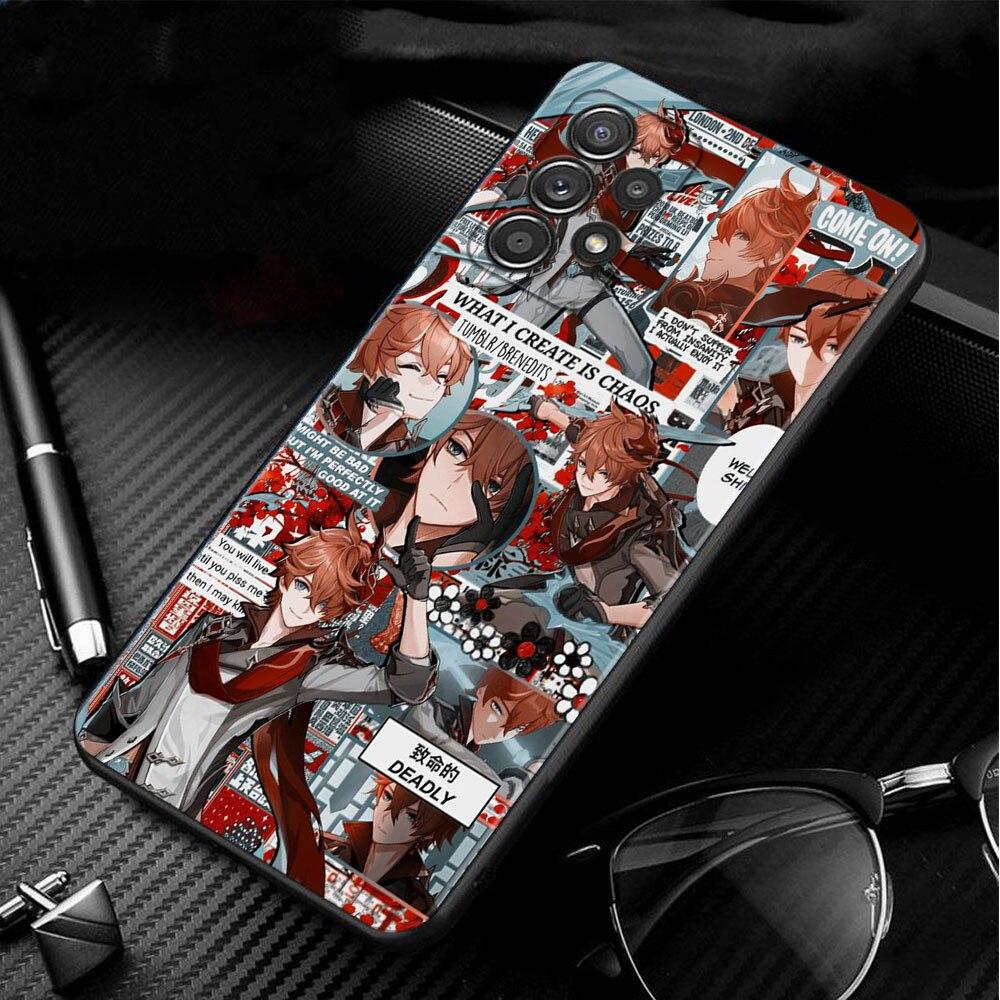 Luxusní Genshin Impact Anime pro Samsung Galaxy A51 A71 A52 A32 4G A41 A12 A02s A72 A21s A31 A23 A73 A03s A33 A52s Phone Funda