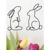 2 Packs Rabbit Metal Bunny Wall Hanging, Preset Geometric Rabbit Iron Sculpture, Spring Festival Farmhouse Decoration, Indoor Outdoor Porch Sign