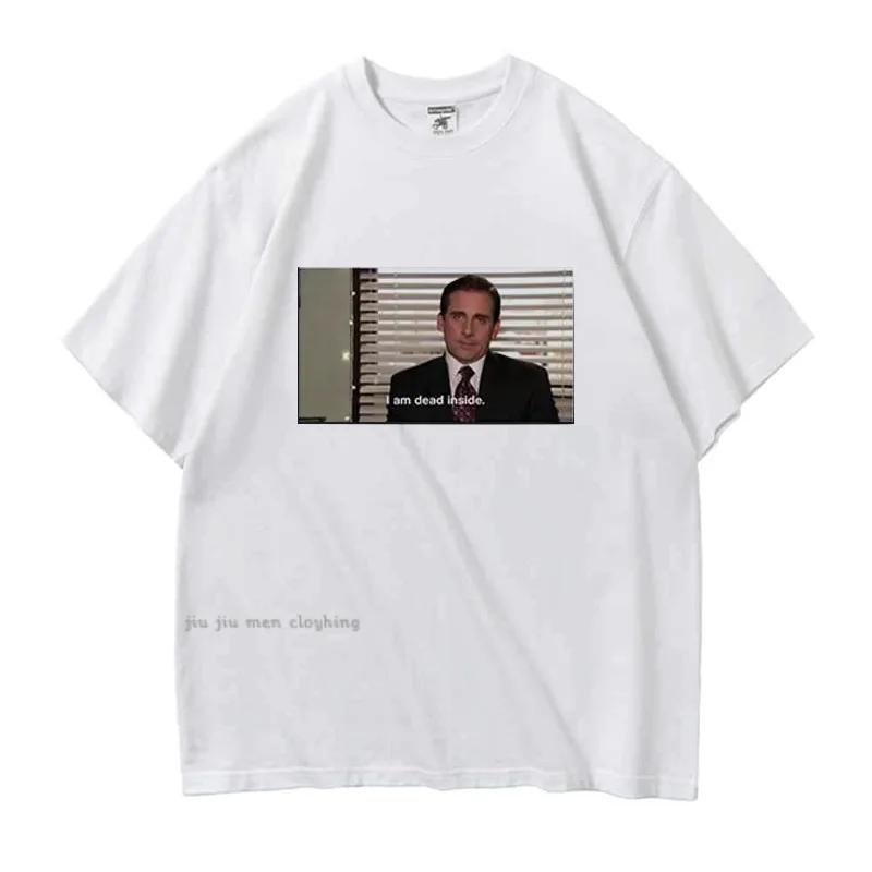 Jeg er død inni sommer Herre Dame T-skjorte Topp The Us Office Herre Dame T-skjorter Meme Morsomme T-skjorter Camisas Hombre Oversized
