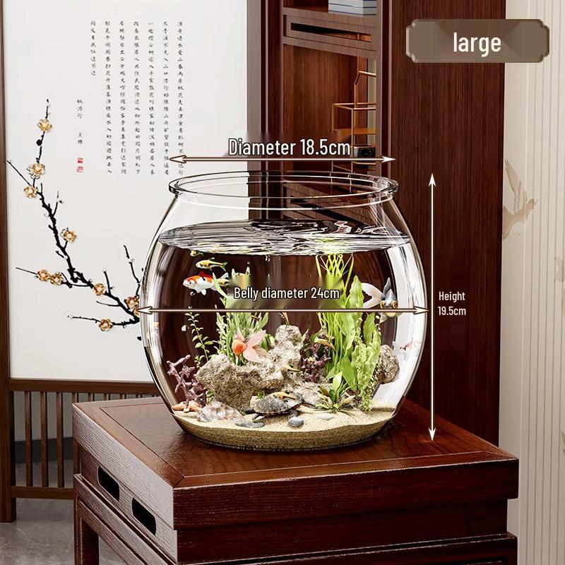 Unbreakable Round Fish Tank: High-Transparency, Impact-Resistant Plastic Desktop Eco-Tank
