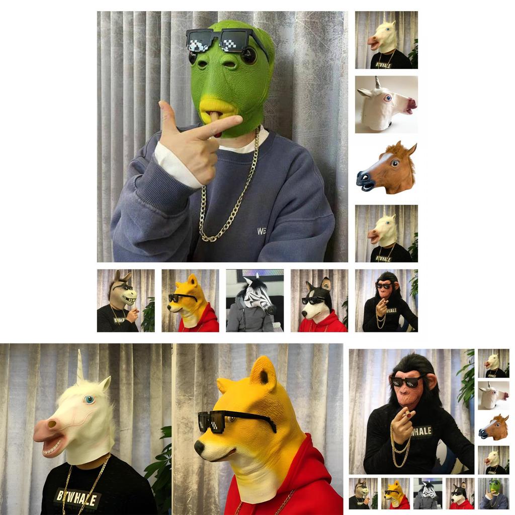 Arklio Galvos Kaukė Helovino Cosplay Kostiumo Aksesuaras Suaugusiems Baisi ir Realistiška