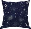 Constellation Stars Moon Planet Double Sided Throw Pillow Cover Space Galaxy Universe Decorative Case for Couch Sofa and Bed