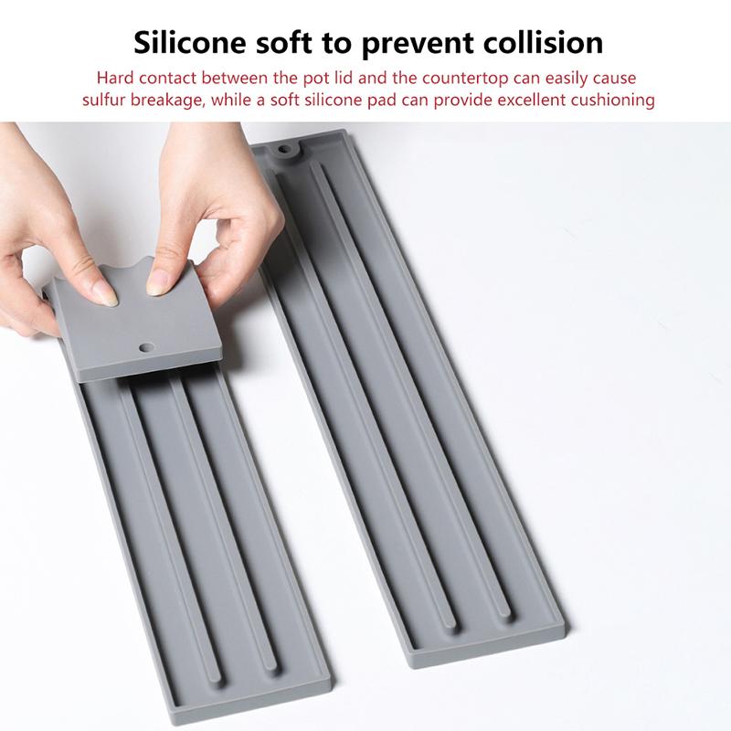 Topfdeckelaufbewahrung Silikonmatte Organizer Leicht Flexibel Effektiv Wasserablauf Arbeitsplattenmatte Rutschfeste Rillen
