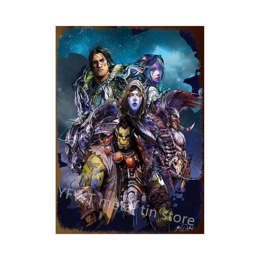 Modern World of Warcraft Game Metal Tin Sign Poster Wall Art Bedroom Studio Home Wall Decoration Cuadros