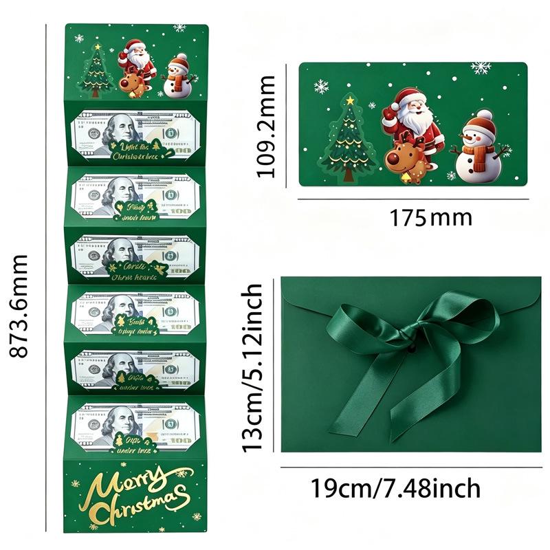 2026 Santa Claus Gold Stamped Red Envelope for Christmas Party Money Surprises