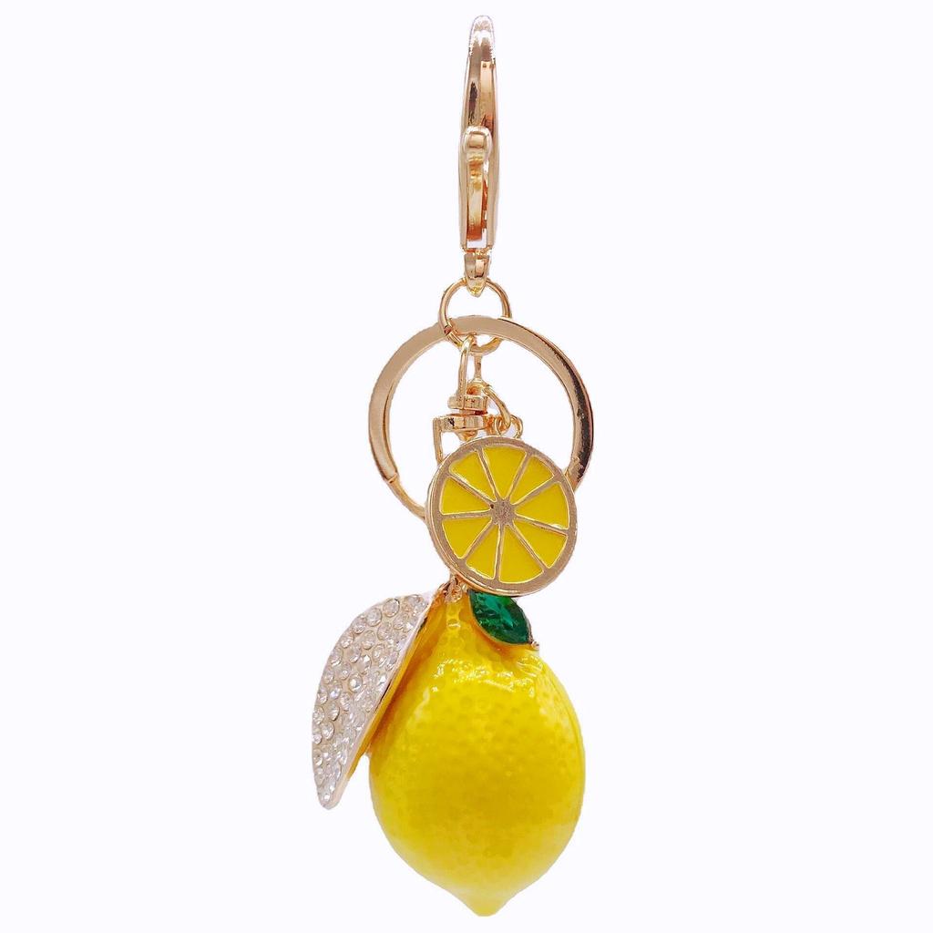 Full Rhinestone Alloy Women Crystal Watermelon Pendant Creative Key Chains Gift Bag Charm