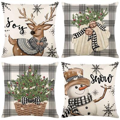 45cm Merry Christmas Cushion Cover Pillowcase 2023 Christmas Decorations for Home Ornament New Year Christmas Decor 2024 Noel