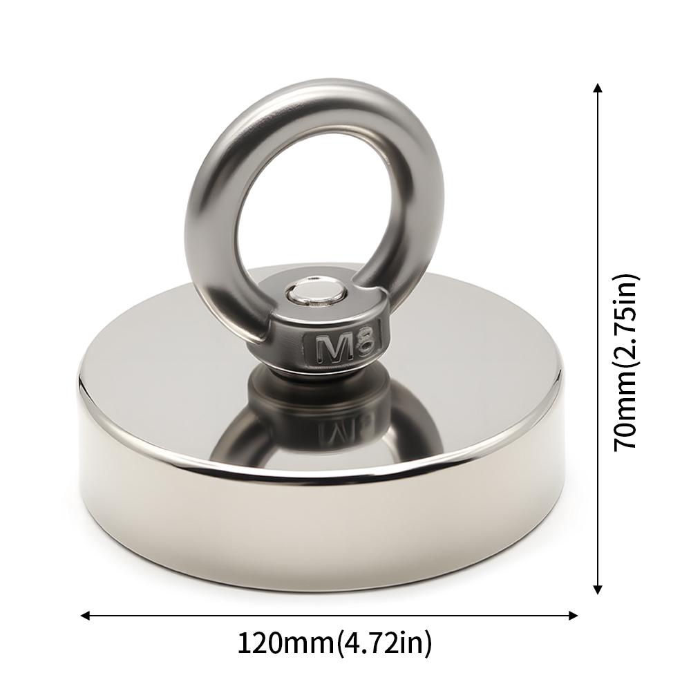 D16-D120mm Neodymium Fishing Hook N52 Heavy Duty Magnet Super Strong Neodymium Magnet  with Countersunk Hole Eyebolt