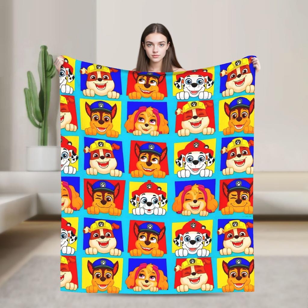Paws Dog Cartoon blanket  Flannel Funny Breathable Throw blankets for Coverlet Decoration