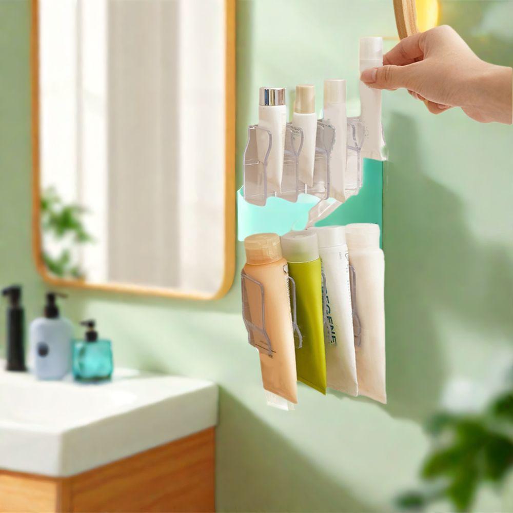 

5Pcs Waterproof Facial Cleanser Storage Rack Wall Mounted Hand Cream Shelf Desktop прозорий