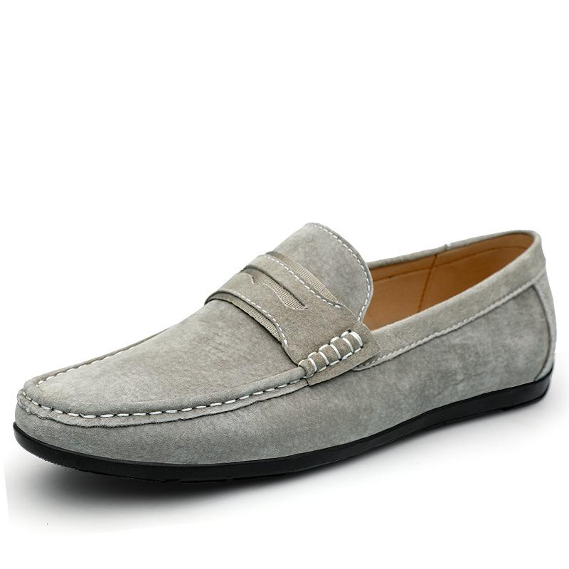 Men s Large Size Leather Slip-On Moccasin Loafers 44
