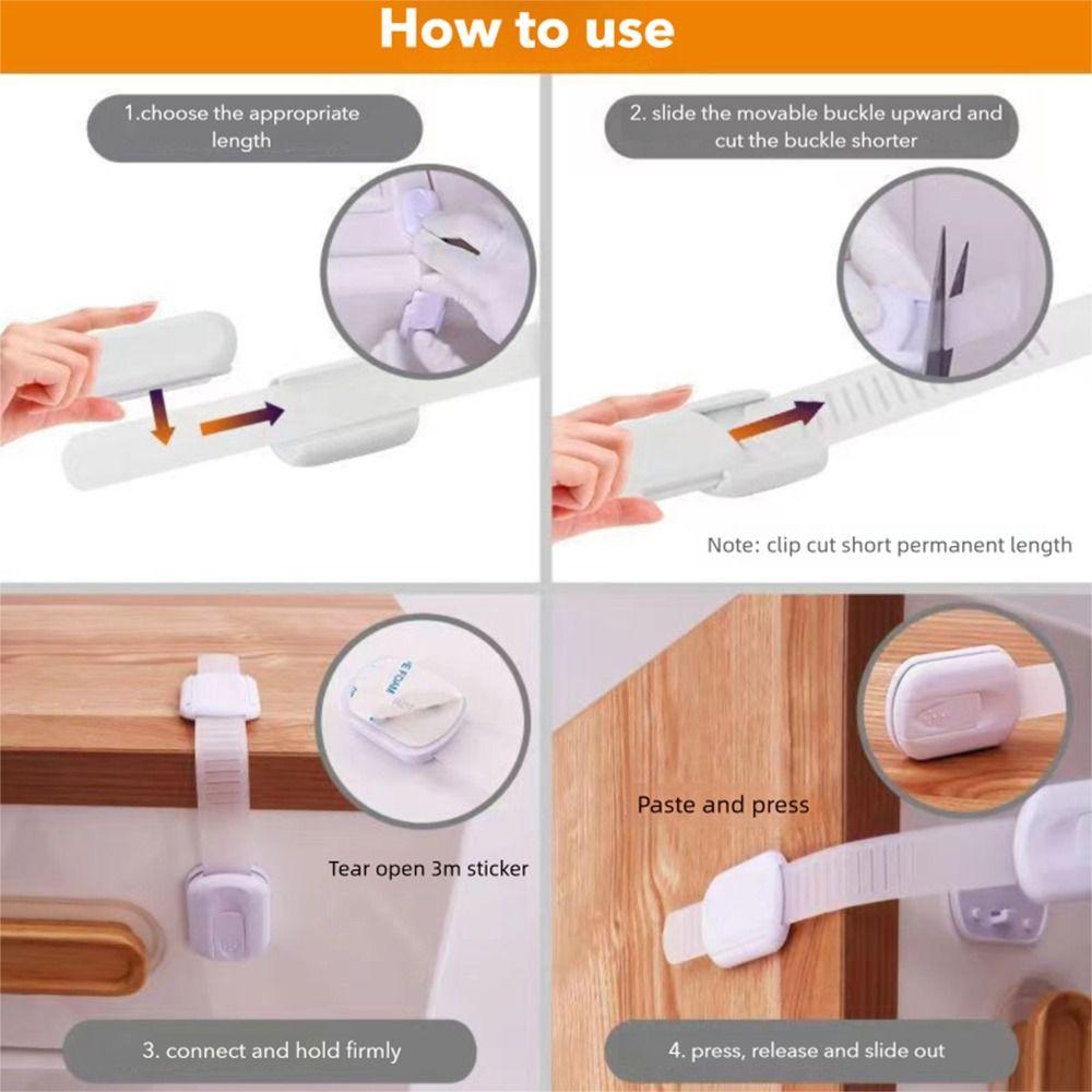 4 Stück/10 Stück Selbstklebendes Schrankschloss Sicherheitsschutz Schutzschloss Kühlschrank