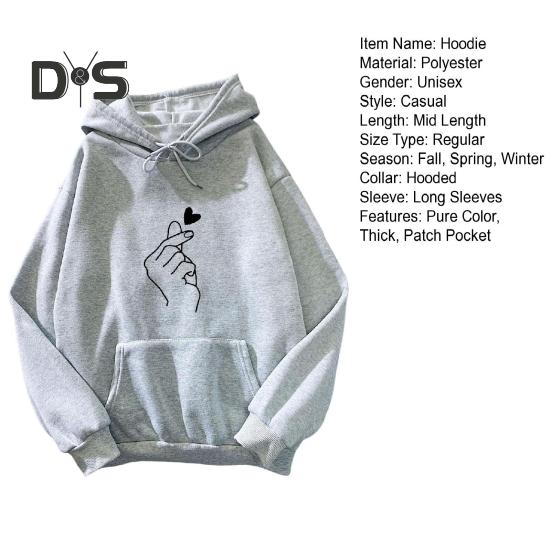 Unisex podzimní zimní mikina s kapucí elastický manžetový lem volná nášivka kapsa tlustý plyš volný jednobarevný potištěný top s kapucí