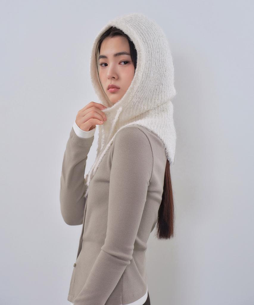 MUSINSA STANDARD WOMAN Women'S Boucle String Knit Balaclava [Ivory]