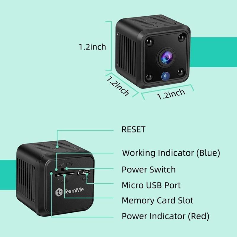 1080P HD WiFi Remote Monitor Camera - Built-in Battery, Night Vision, Smart Home Security