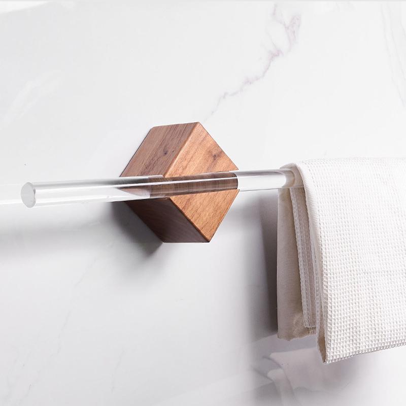 40/50/60cm Stainles Steel Towel Rack Hanger Bath Towel Holder Wall Hanging Towel Bar Acrylic Bathroom Shelf Kitchen Storage Rack