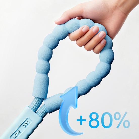 Double-ended P Chain Dog Leash Non-Slip Handle High-Density Nylon Braided Rope Adjustable Length Y-Shaped Pet Leash