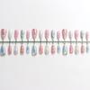 High-Grade 3D Almond Floral Press-On Nails - European & American Holiday Style
