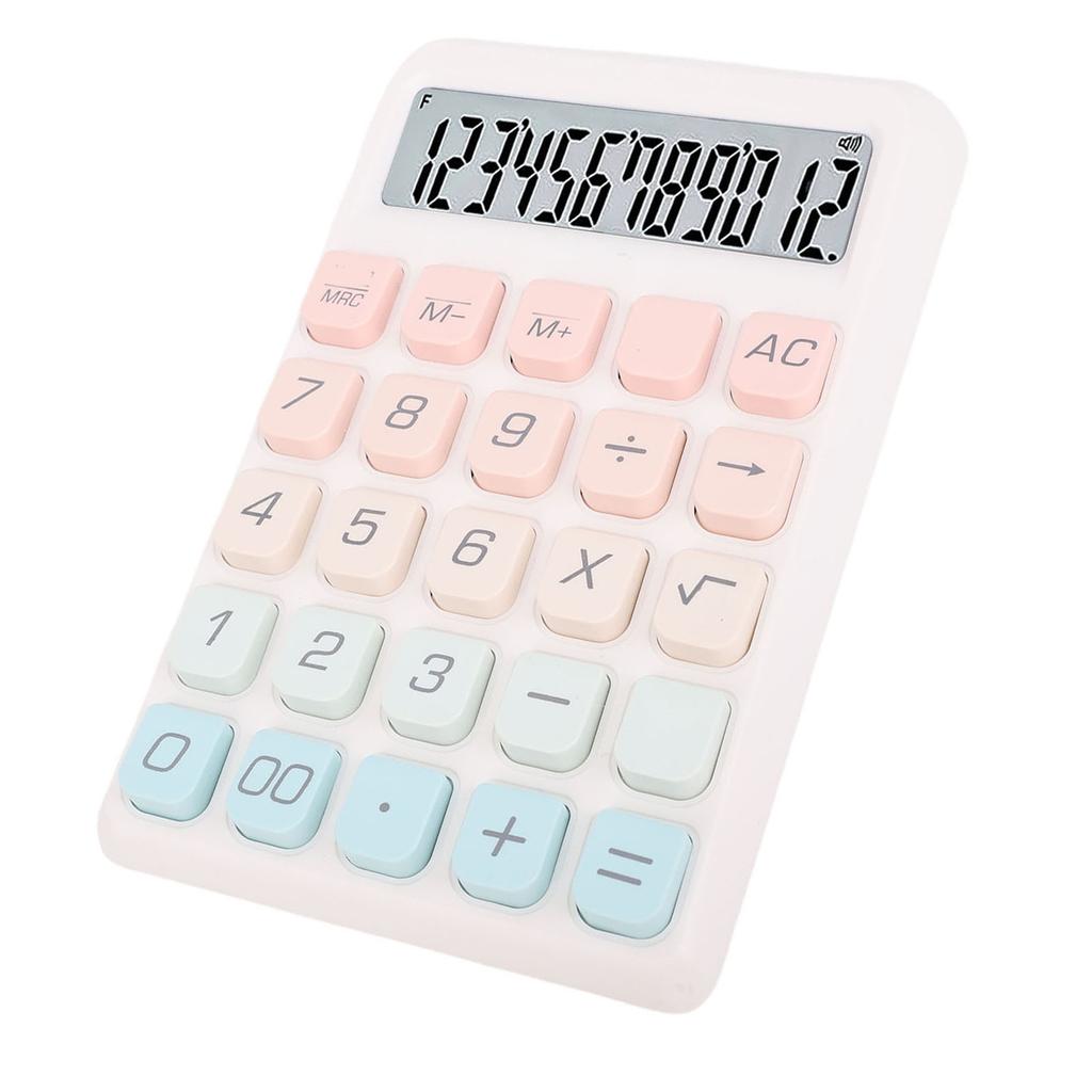 Desktop Calculator 12 Digits LCD Display Large Buttons Ladder Keypad Calculator for   School