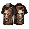 Men's Halloween Print V Neck Pocket Scrub Top Short Sleeve Medical Uniform Shirt for Healthcare Professionals