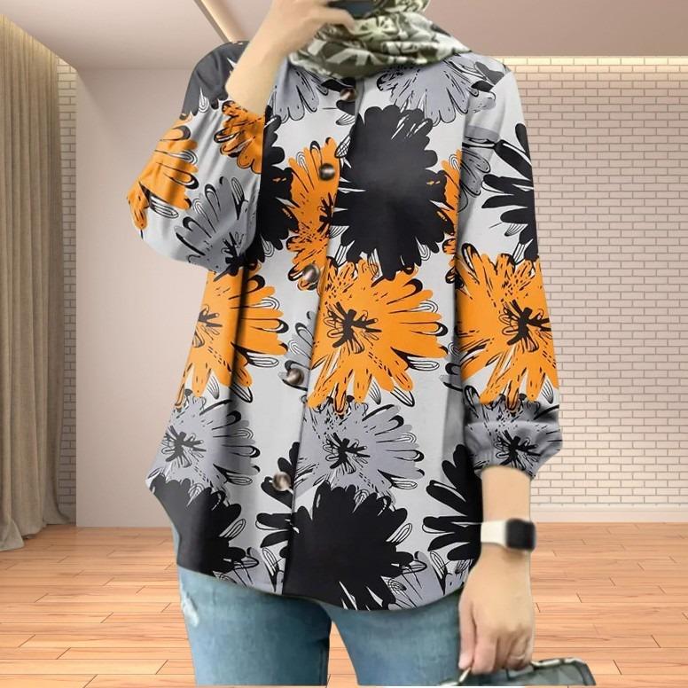 2026 New 3D Printed Cardigan Women s Shirt Fashionable Casual Loose Top S