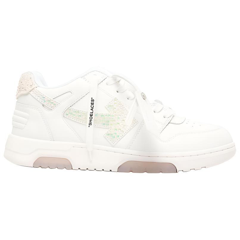 OFF WHITE Out Of Office Ooo Low Tops White Strass Arrow OMIA189F22LEA0090101
