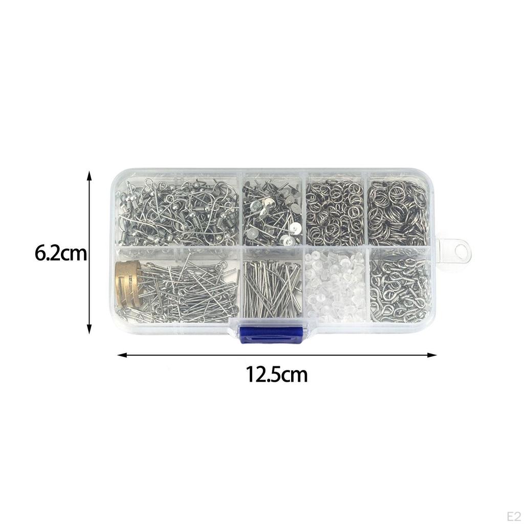 Earring Making Kit DIY Jump Rings Head Pins Open Handmade Earrings Posts Eye