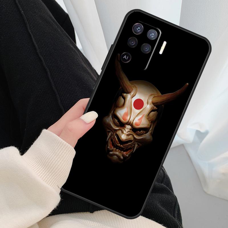 Japanese Oni Hannya Demon Mask Case For Oppo A40 A60 A80 A5 Pro A15 A16 A17 A57 A77 A94 A74 A54 A76 A96 A18 A38 A58 A78 A98