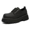 Big head Derby shoes men's summer high sense thick soles increase commuting men and women the same leather shoes 5652-J