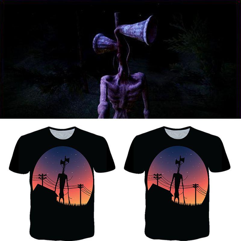 Koszulka dla dzieci z potworem horroru Alien Siren Head z przerażającą grafiką miejskiej legendy