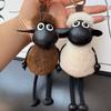 Sheep Anime Car Keychain Pendant Real Wool Backpack Doll Decoration Fur Lamb Bag Hanging Doll
