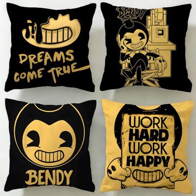 Bendy and the Ink Machine Cushion Cover Soft  EasyWash Pillow Case  Versatile for Couch Bed Travel and Office