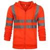 Herren Hi Vis Viz Reflektierende Sichtbarkeits-Fleecejacke, Mantel, Sicherheit, Arbeitskleidung, Kapuzenpullover mit Reißverschluss