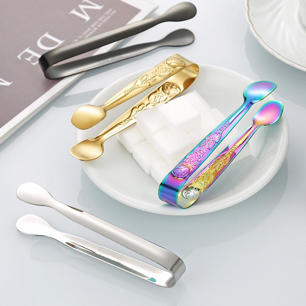 5Pcs Mini Sugar Tongs Stainless Steel 4.3Inch Ice Cube Clips Foods BBQ Clips for Tea Party Coffee Bar