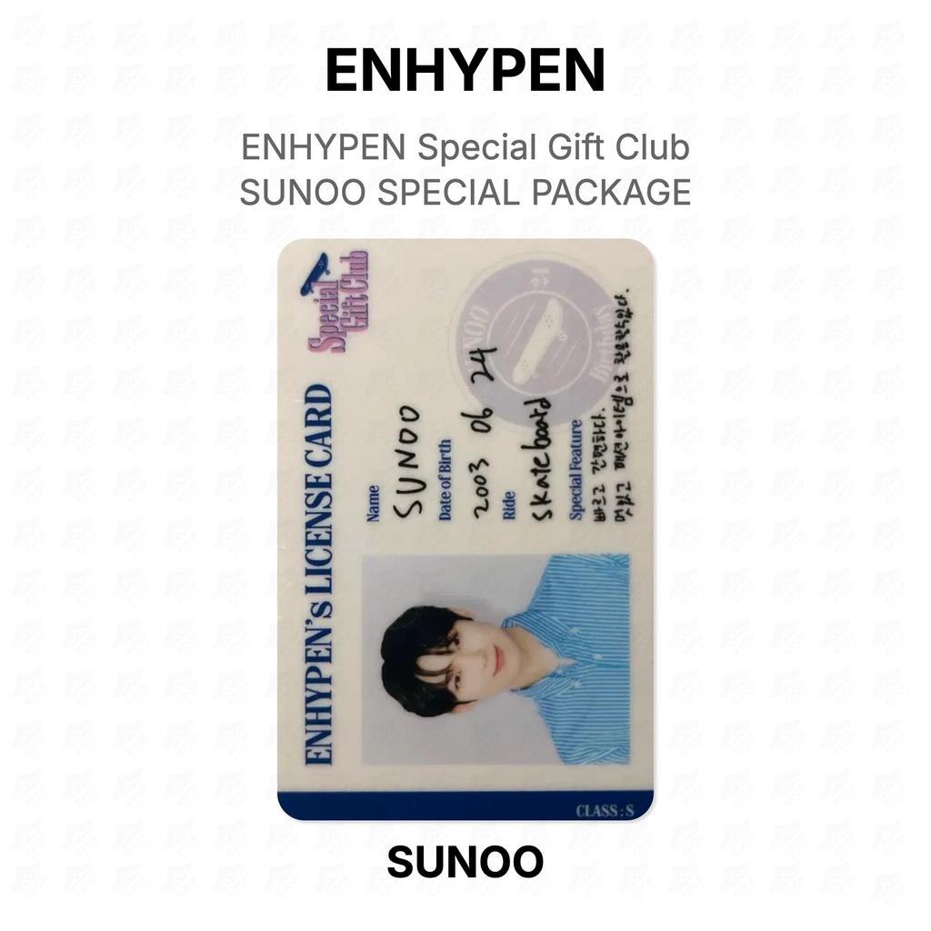 ENHYPEN Special Gift Club SUNOO SPECIAL PACKAGE Official Photocard