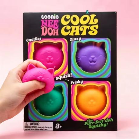 Schylling NEEDOH Cool Cat Squishy Toys Slow Rise Stress Relief Ball Sensory Fidget Toys for Adult Kids Anti-Anxiety Sensory Toys