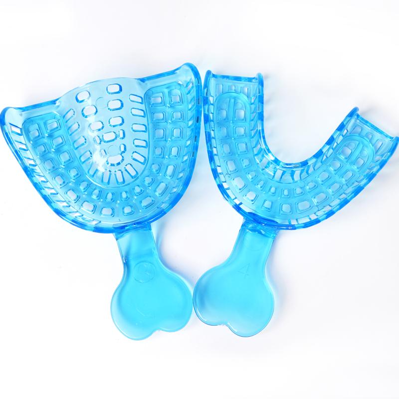 10Pcs Disposable Dental Impressions Tray Crystal Colorful Teeth Holders S M L For Adult Children Mold Trays Dentistry Materials