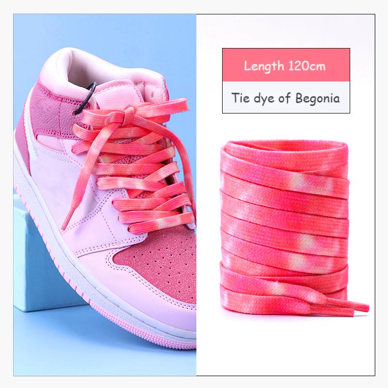 Tie Dye Veters Verloopkleuren Schoenveters voor Sportschoenen Laarzen Sneakers Skates Casual Schoenen Platte Schoenveter 120/140/160CM 140cm pink